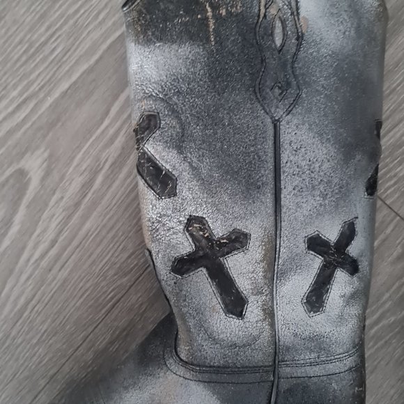90s vintage metallic cowboy boots - Picture 3 of 4